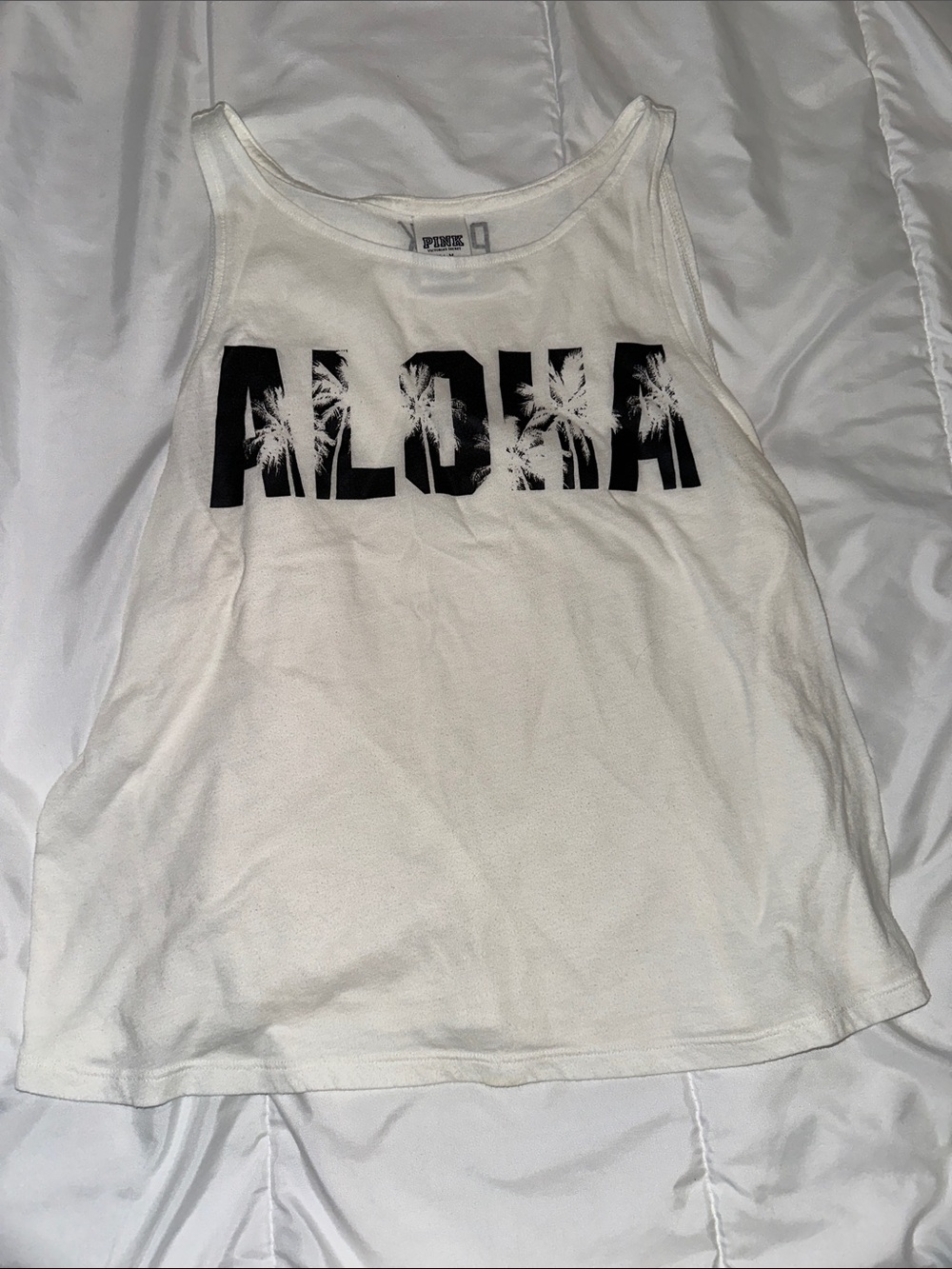 Victoria's Secret PINK White Graphic Tank
